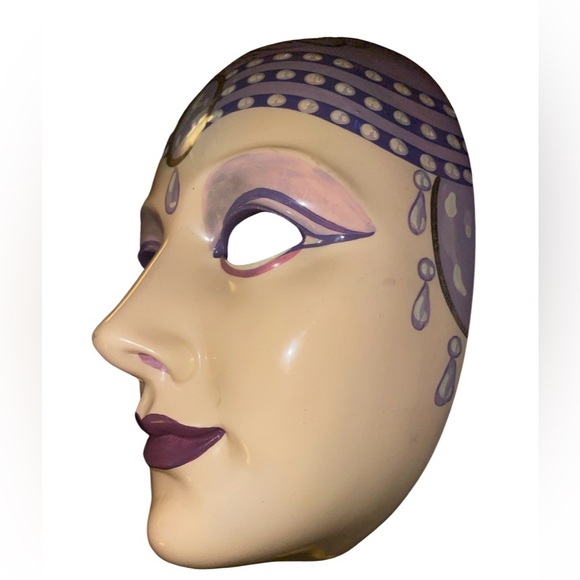 Rare Stonelite Venetian Wall Mask By Prof. BESSI; Hand Painted, Made In Italy - Picture 2 of 6